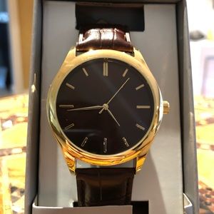 Watch: Gold w/ Brown Leather
